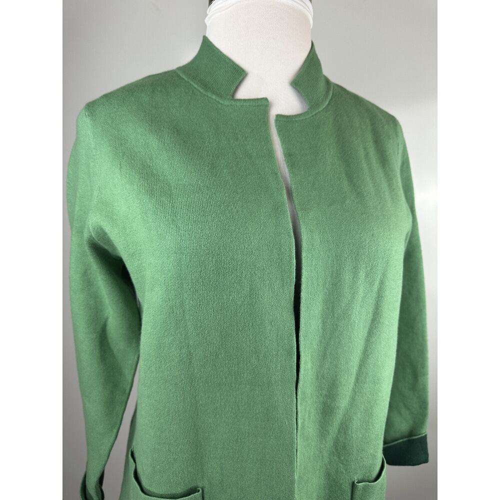 NWT J. Jill Majestic Open Front Cardi Sweater Cardigan Green MP Medium Petite - Picture 4 of 14